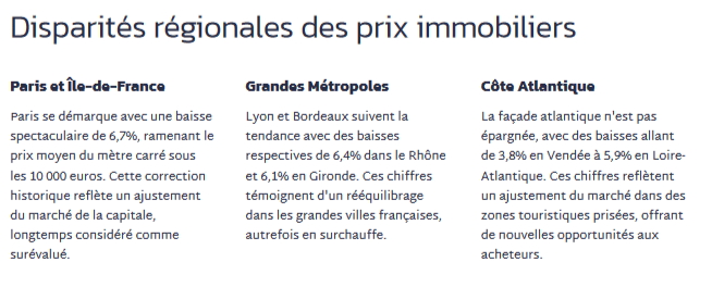 DISPARITES DES PRIX IMMOBILIERS