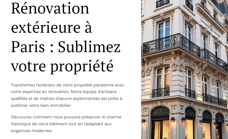 Rénovation extérieure à Paris